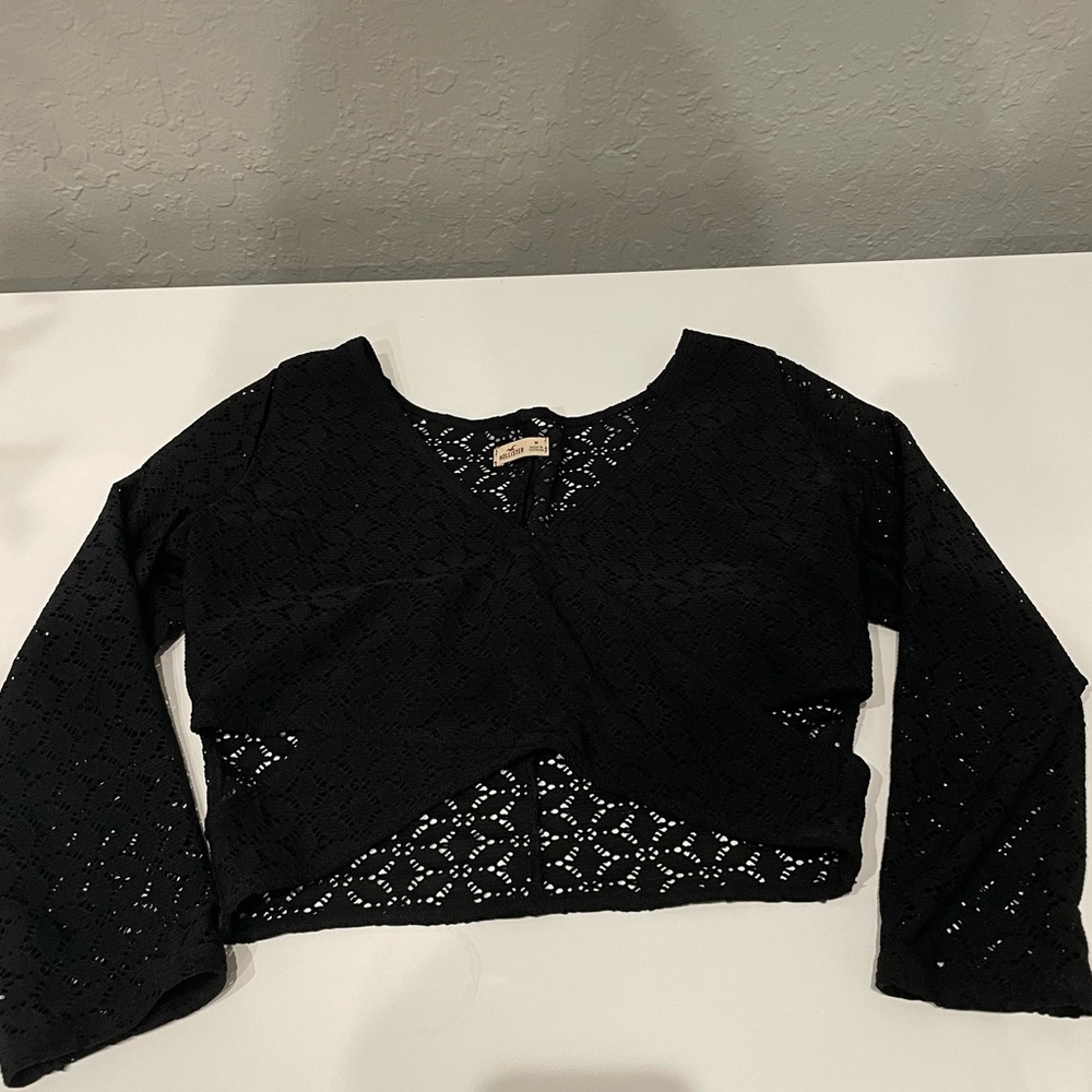 Cute Hollister semi see-through long sleeve top